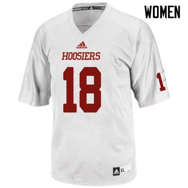 Women #18 Jonathan King Indiana Hoosiers College Football Jerseys Sale-White